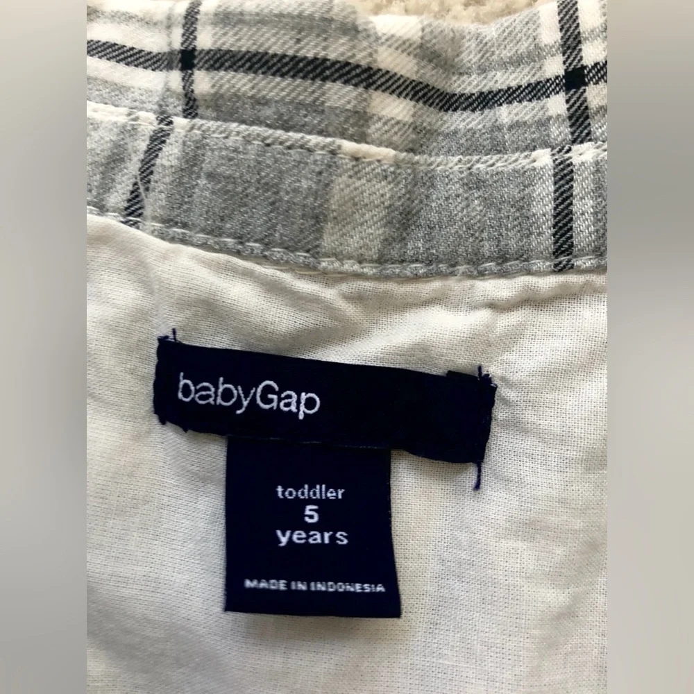 Gap Girls 5 Grey Plaid Lined Dress